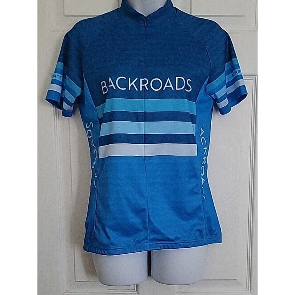 Louis Garneau Backroads Short Sleeve Cycling Jersey Womens Size S Blue 1/2‎ Zip
